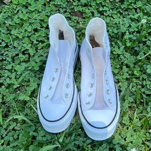 White high top converse, size women’s 9